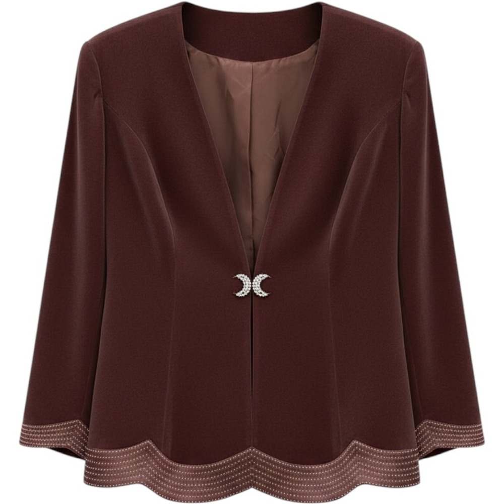 Vintage Promise Collection New York Brown Rhinestone Jacket Size 14 NWT Y2K